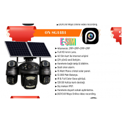 4 Kameralı Güneş Enerjili Kamera 1 YIL İNTERNET HEDİYE 