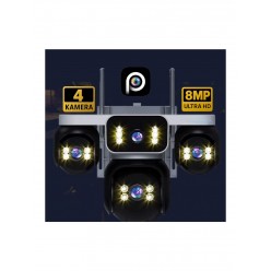 ES-5804 8MP 4 Kameralı Wifi 16X Zoom HiEasy Gece Görüş Çift Yönlü Ses Uzaktan İzleme Kişi Takibi