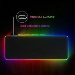 PowerMaster PM-25114 XL RGB Gaming Mouse Pad 14 Modlu